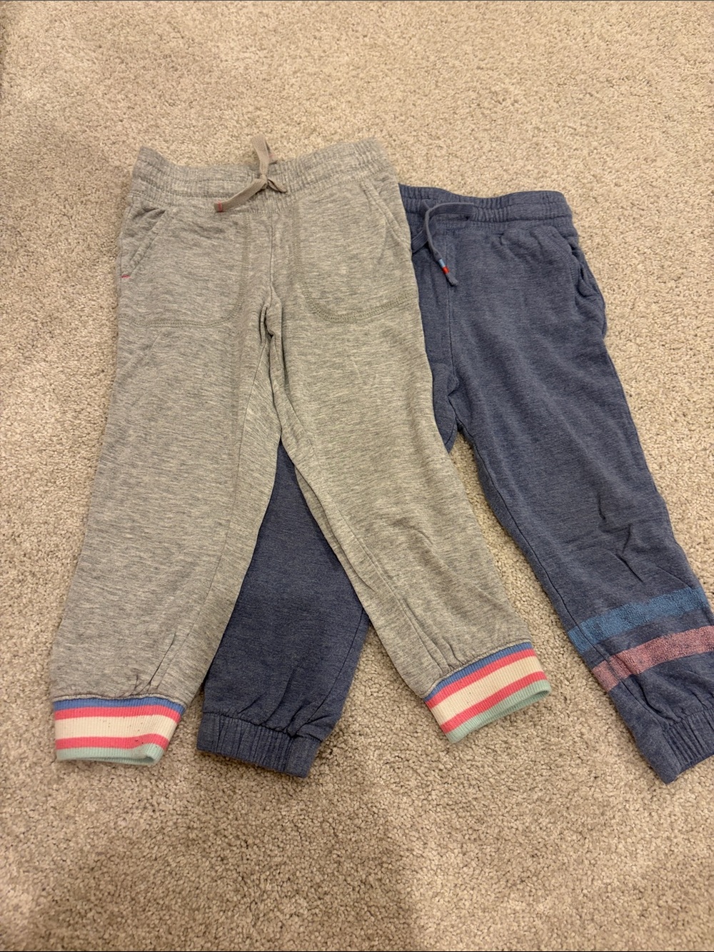 Vineyard Vines Kids Grey and Navy Joggers with Striped Cuffs